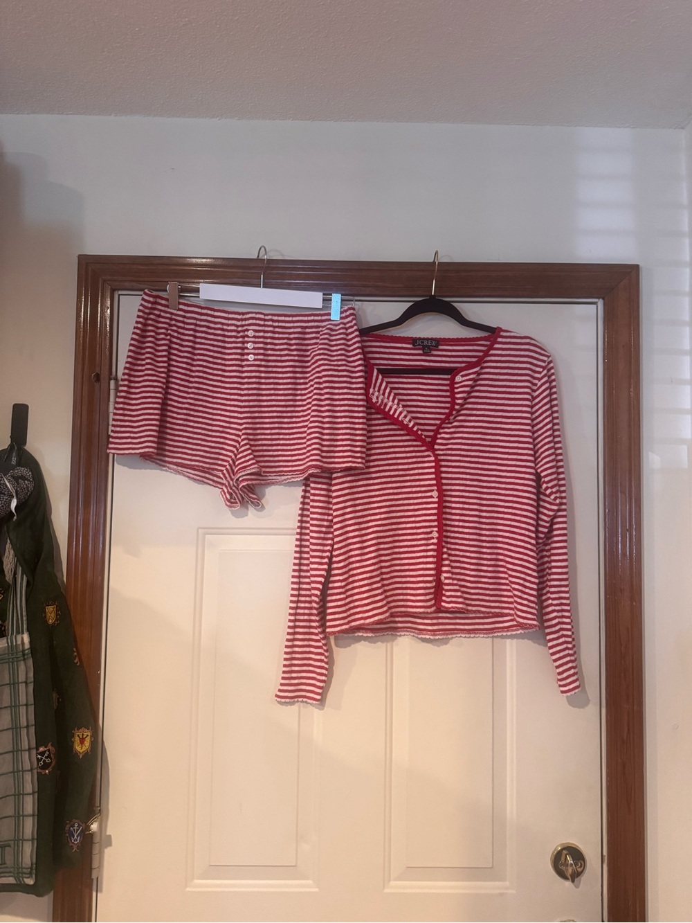 Red & White Striped Pointelle Set - Top XL & Shorts L